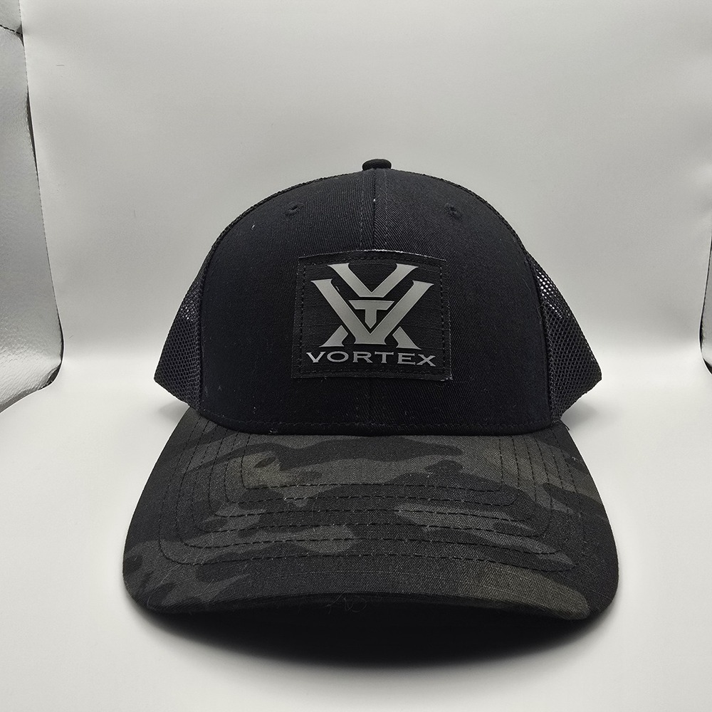 Vortex Men's Camouflage Black Adjustable Trucker Hat Mesh Back Outdoor One Size